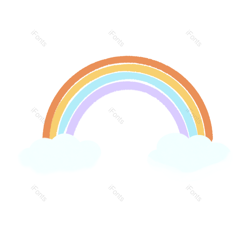 卡通图片,彩虹元素,云朵PNG,风景免抠素材